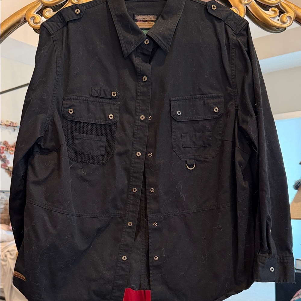 Lauren Ralph Lauren Black Military Field Jacket